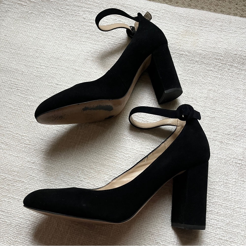 Marc Fisher black velvet leather pump heels size women’s US 9 shoes - Picture 7 of 9